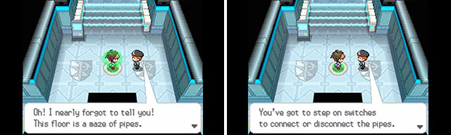 Another thing: once you’ve stepped on a switch on a pipe, it will remain depressed until you press another switch. So if switch A is depressed, pressing switch B will make switch A pop out again.