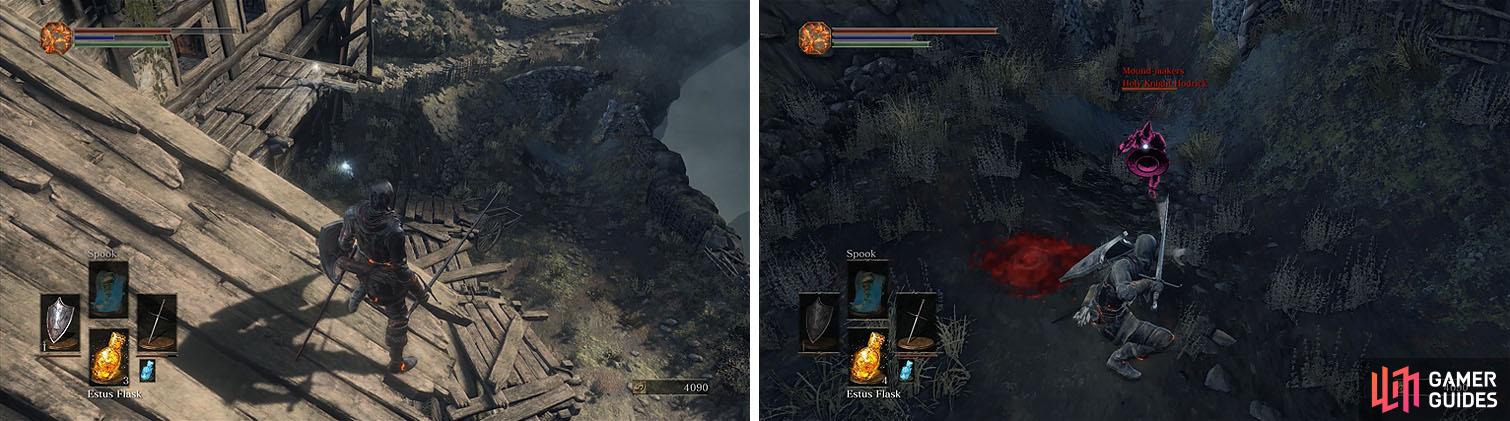 The Dilapidated Bridge area has a bunch of items and the Dark Spirit Hodrick.