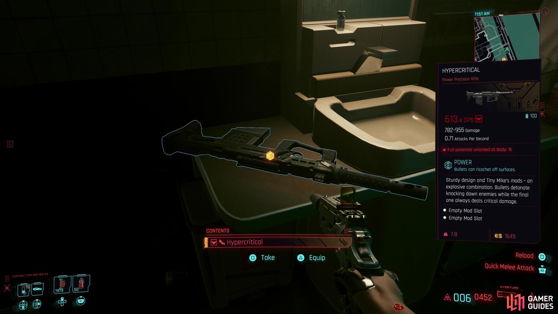 You’ll find Hypercritical - a potent sniper rifle - during the Gig “Concrete Cage Trap”.