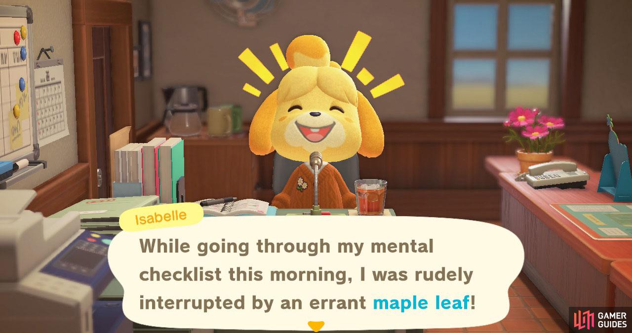 Isabelle will let you know when those leaves start falling.