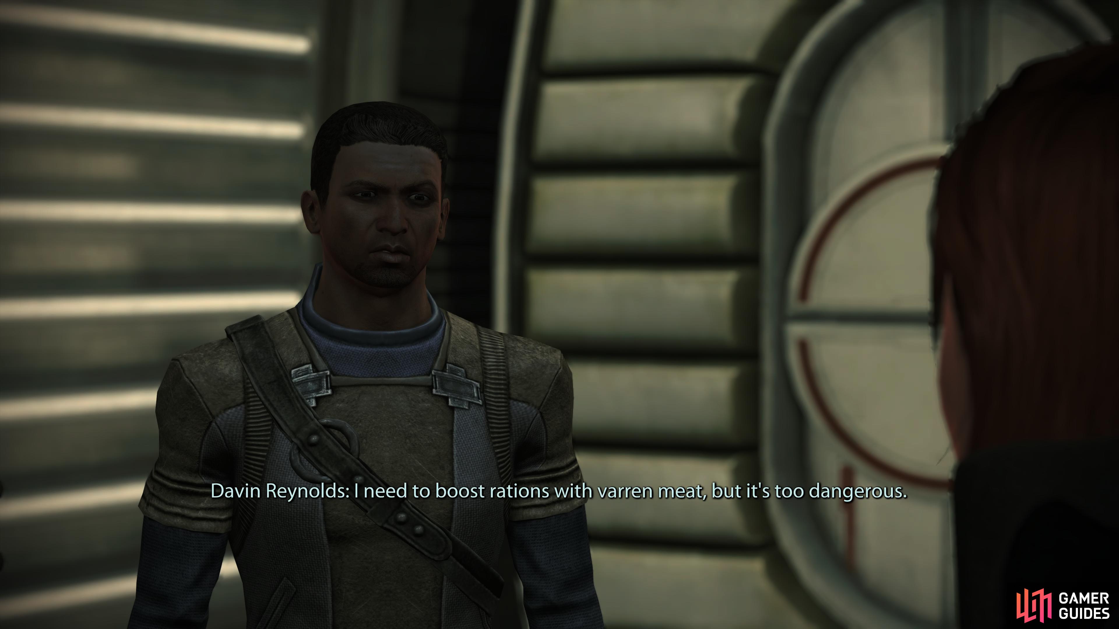 You’ll find Davin Reynolds in the freighter at Zhu’s Hope.