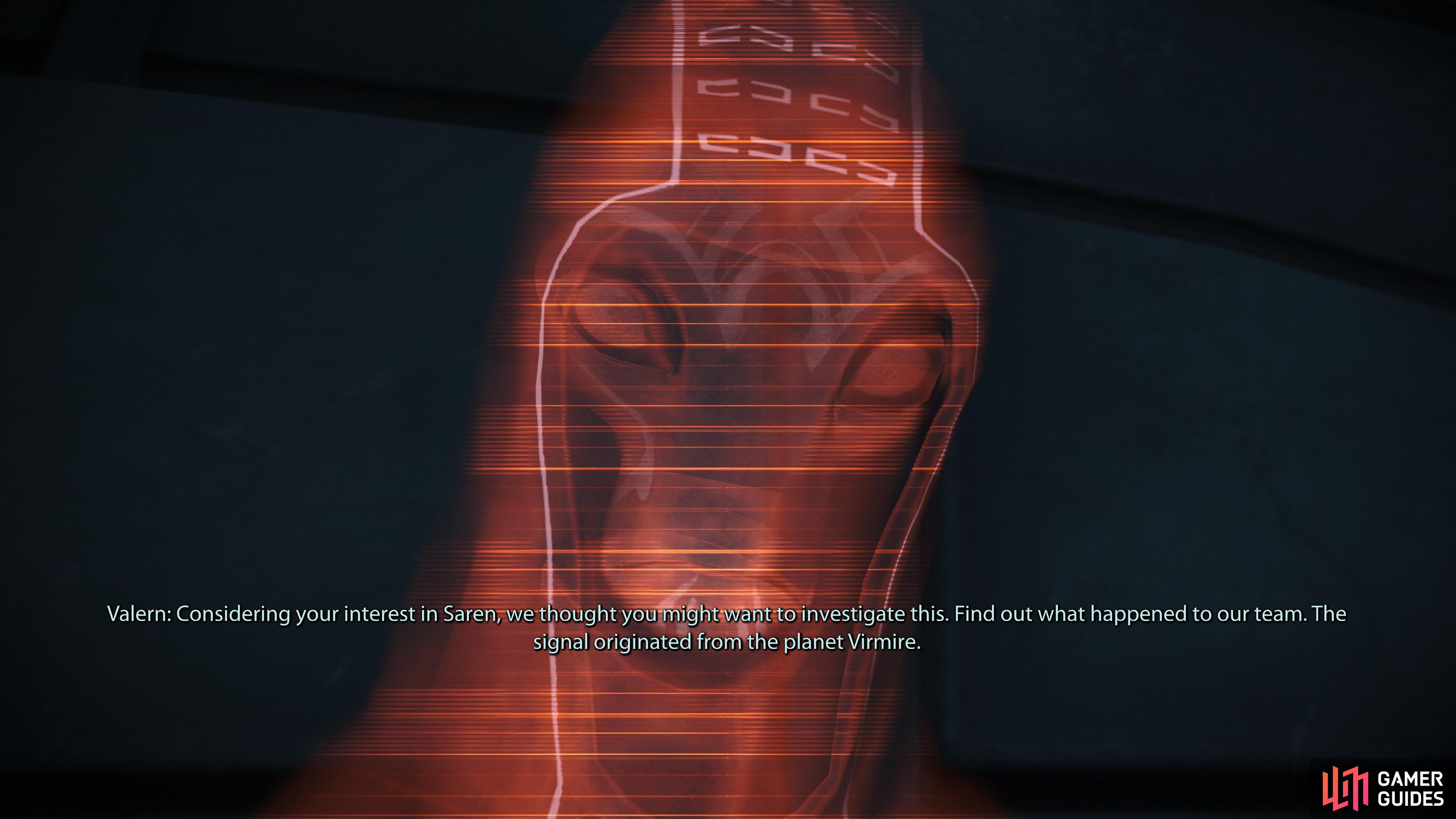 Again, assuming this is your second core mission you’ll get a message from the Council informing you about a lead on Virmire.