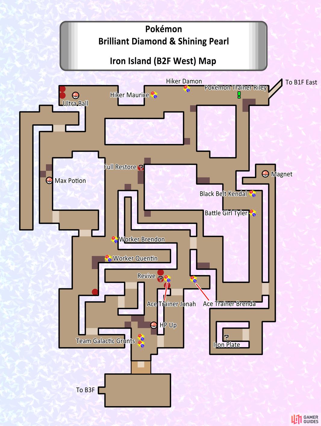 Map of Iron Island (B2F West).