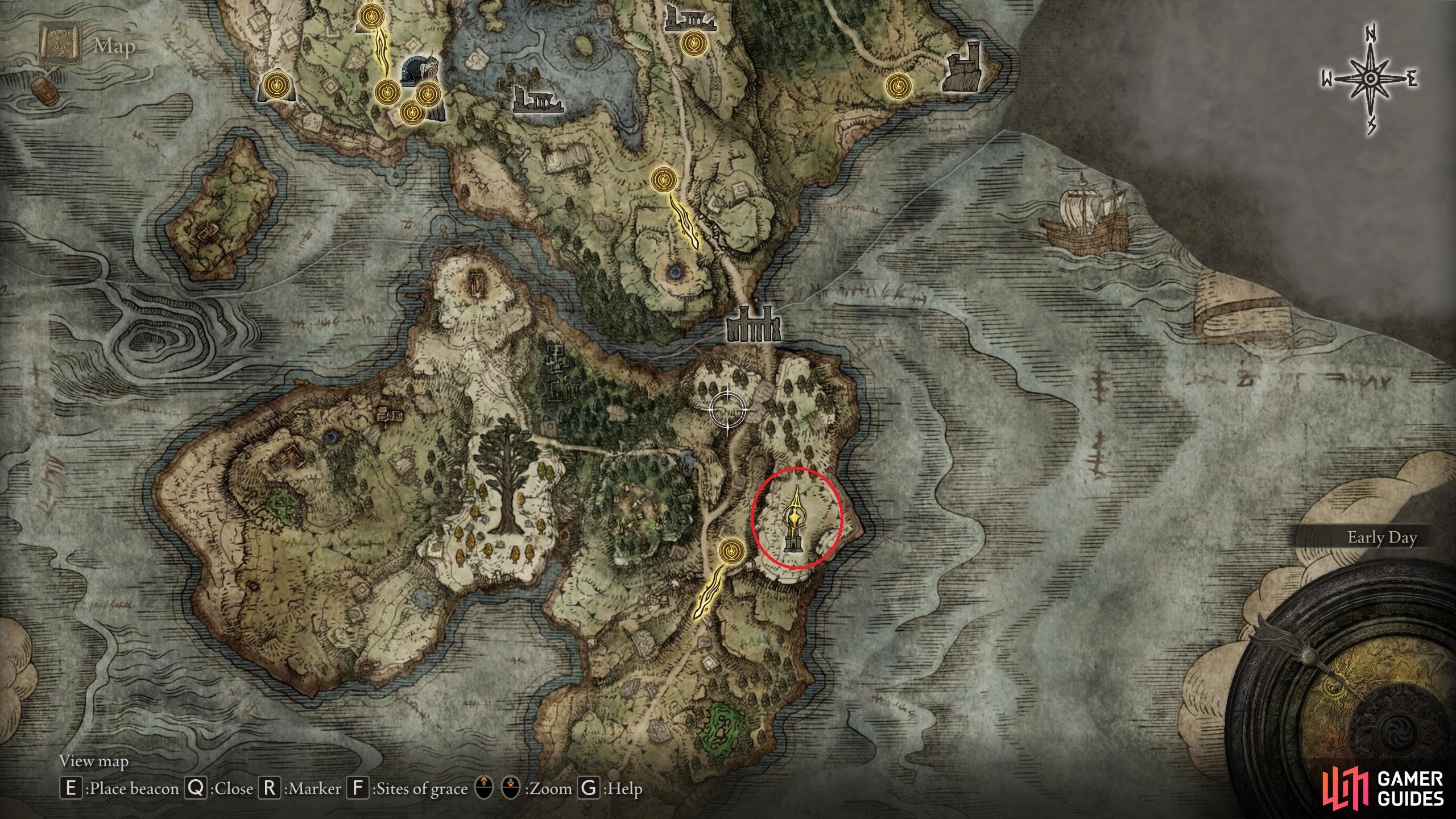 The location of Oridys’s Rise in the Weeping Peninsula.