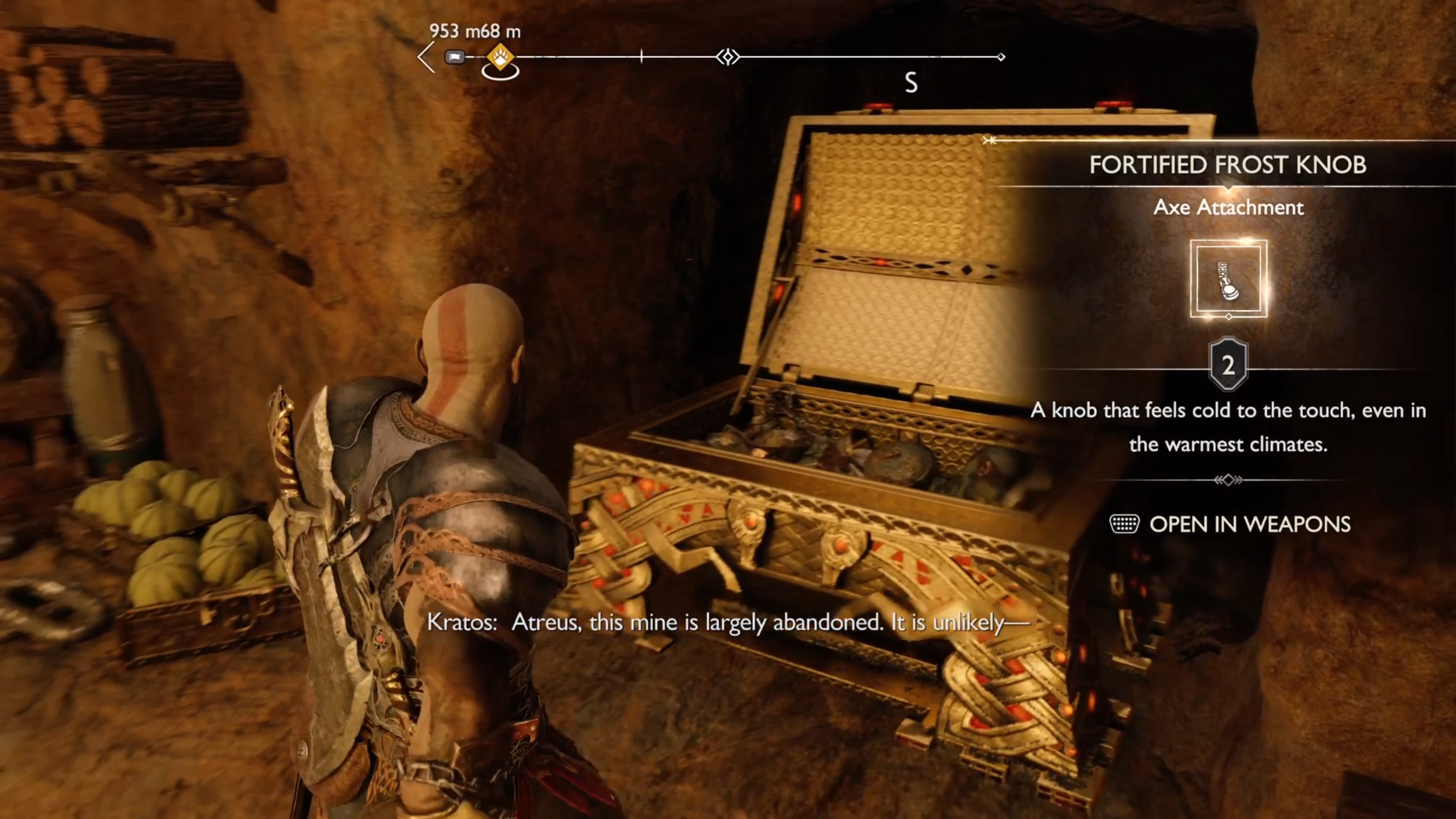 The Legendary Chest is in the same room as the Draugr Hole