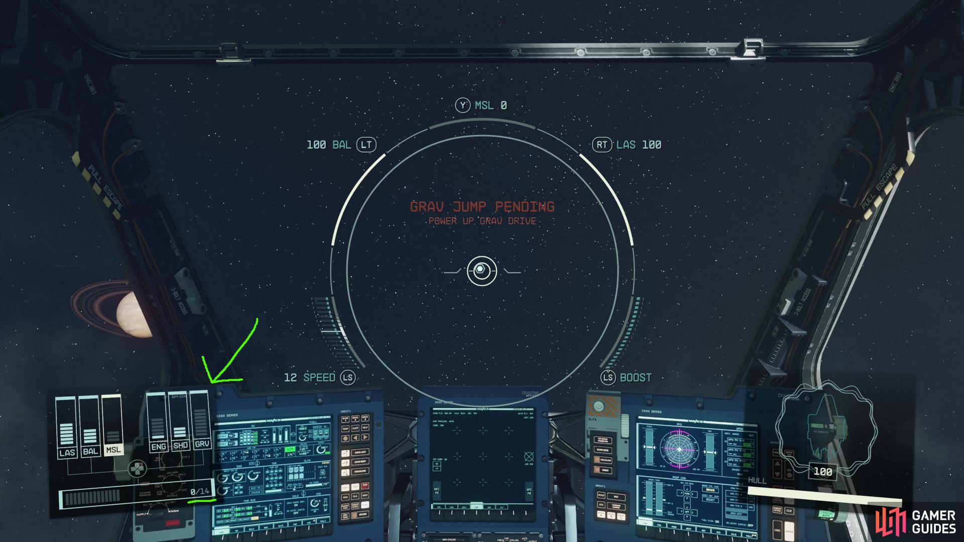 You need to add power to the Grav Jump feature to course-correct the Grav Jump pending issue in Starfield.