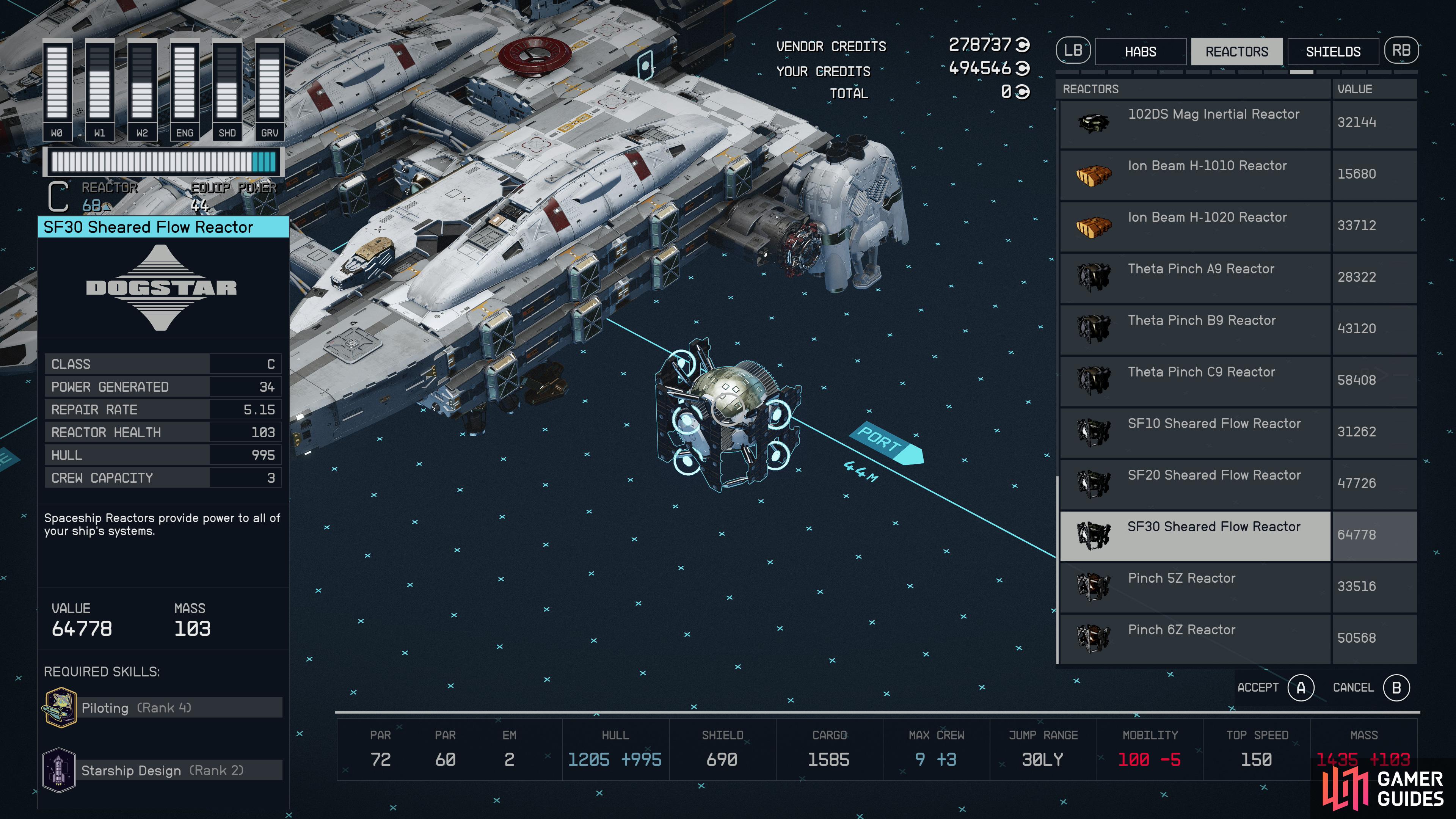 A Class C ship is just any ship with a Class C reactor installed.