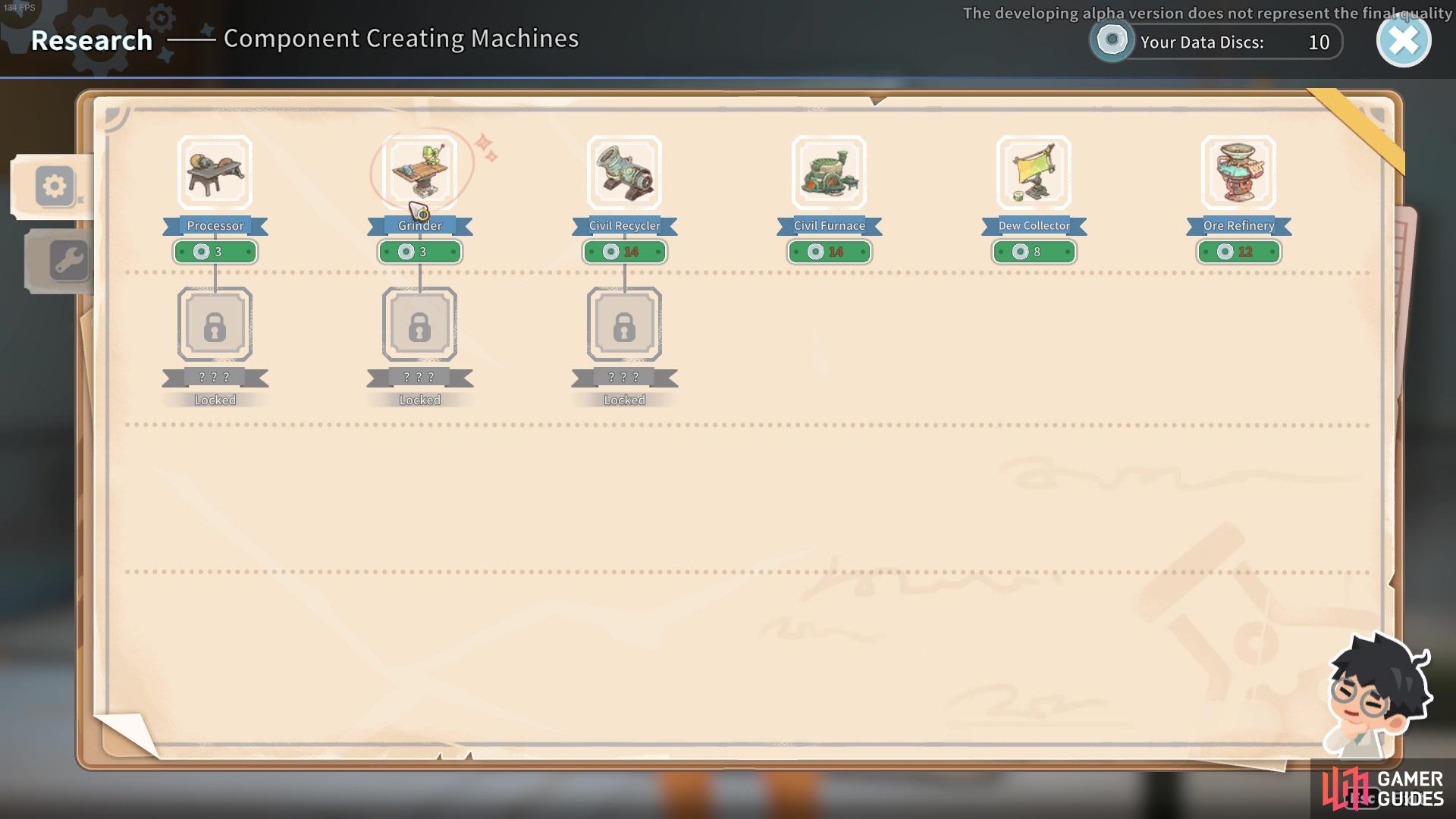 You can purchase the blueprint for a grinder from Qi with 3 Data Discs.