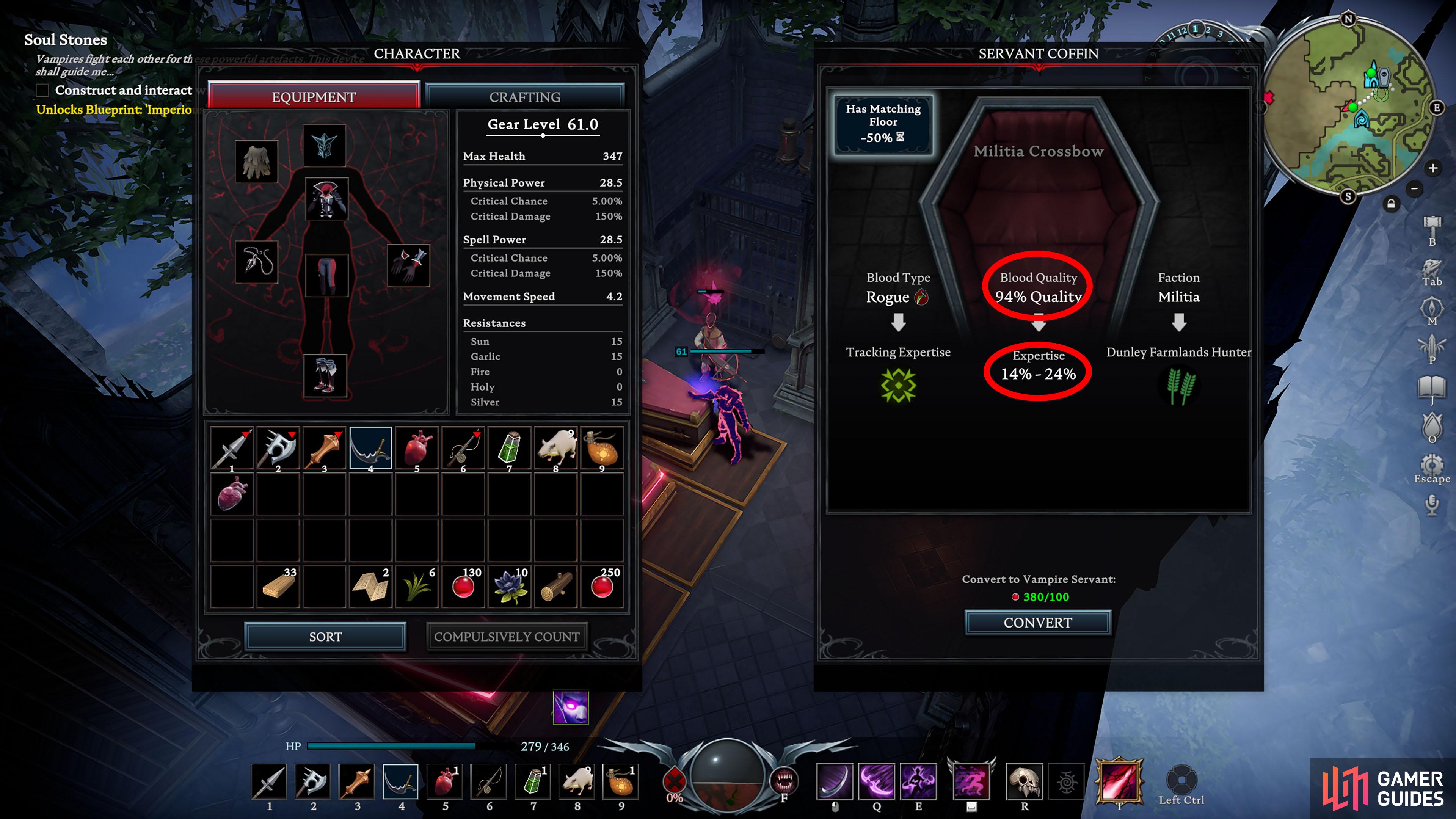 As you can see here, a higher Blood Quality translates into higher Expertise. When you do the math of Gear Level x Expertise, you’ll end up with a stronger servant.