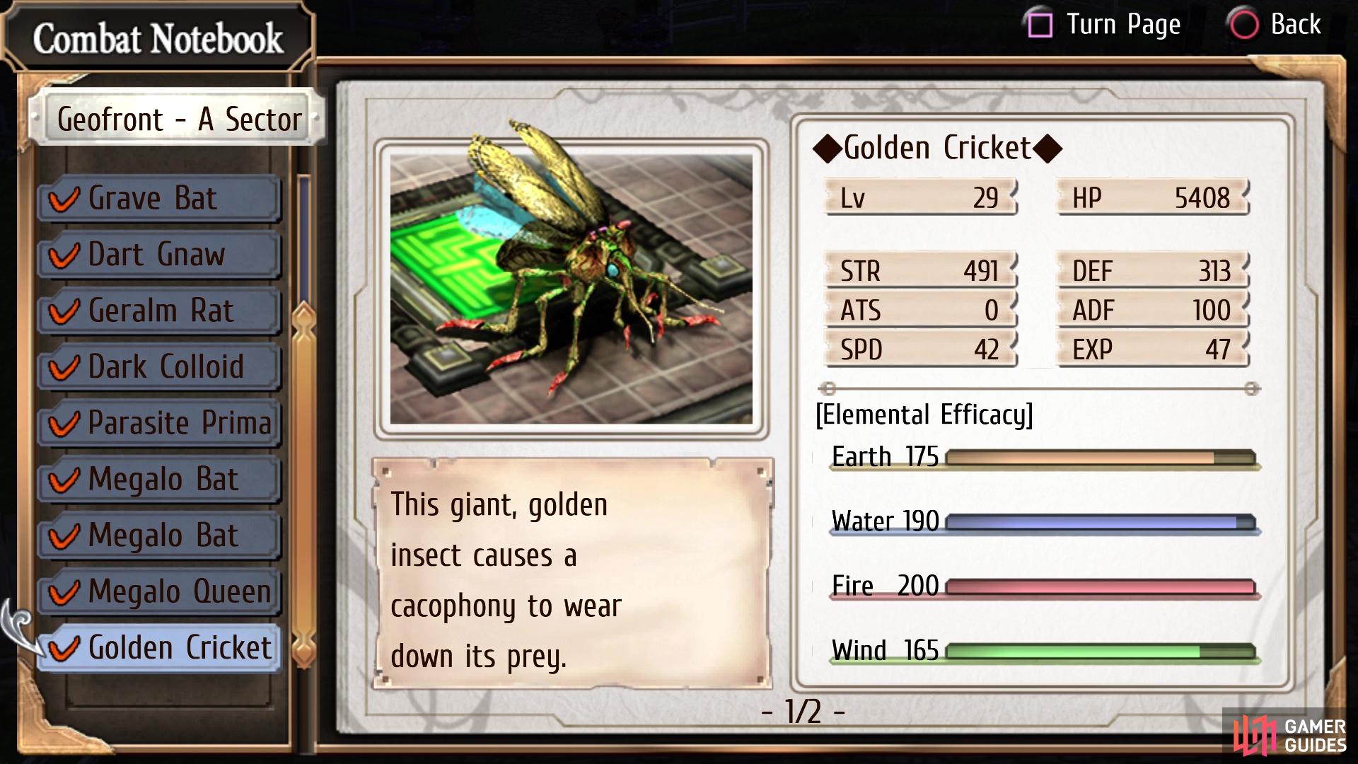 The Golden Cricket enemy