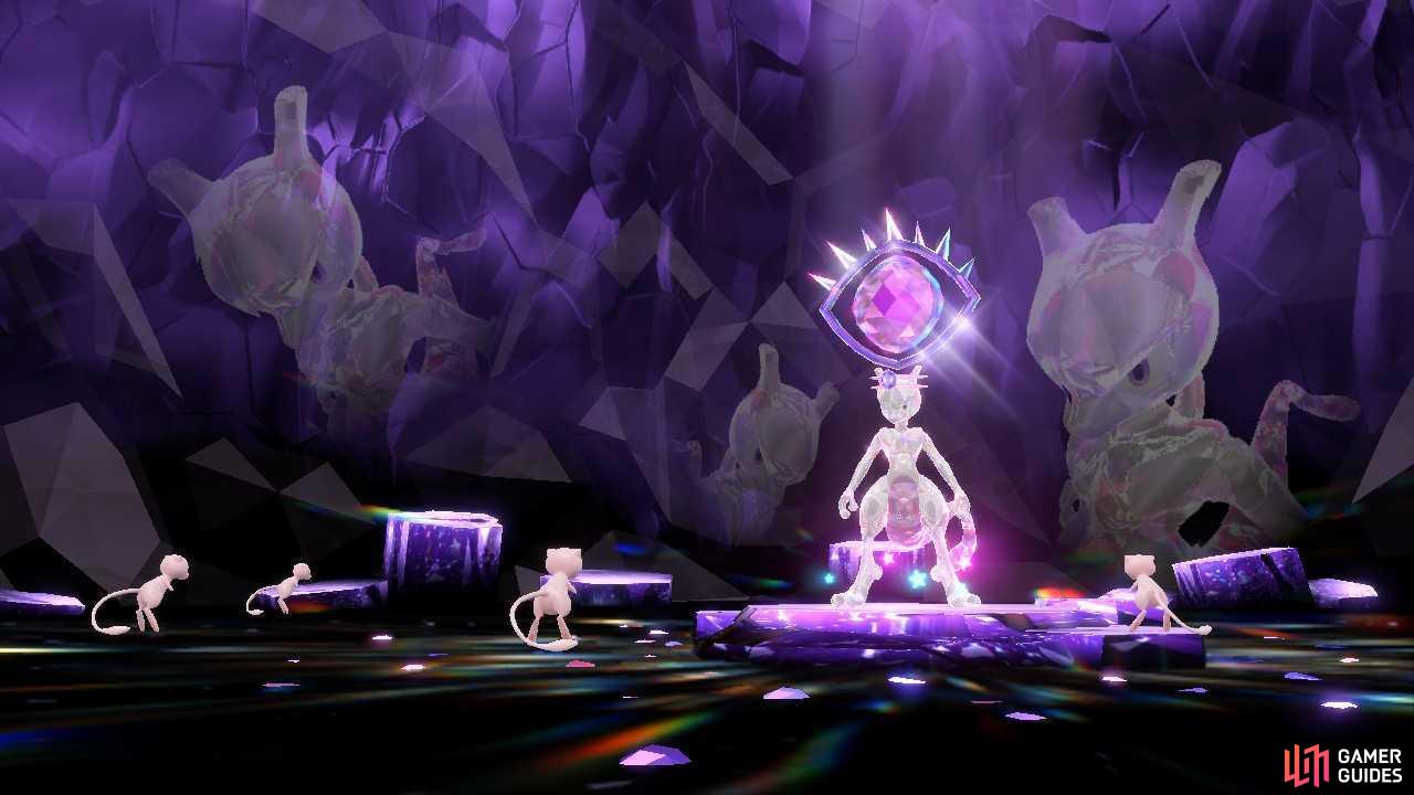 Mewtwo making its debut as a 7-Star Mightiest Mark Tera Raid Pokémon.