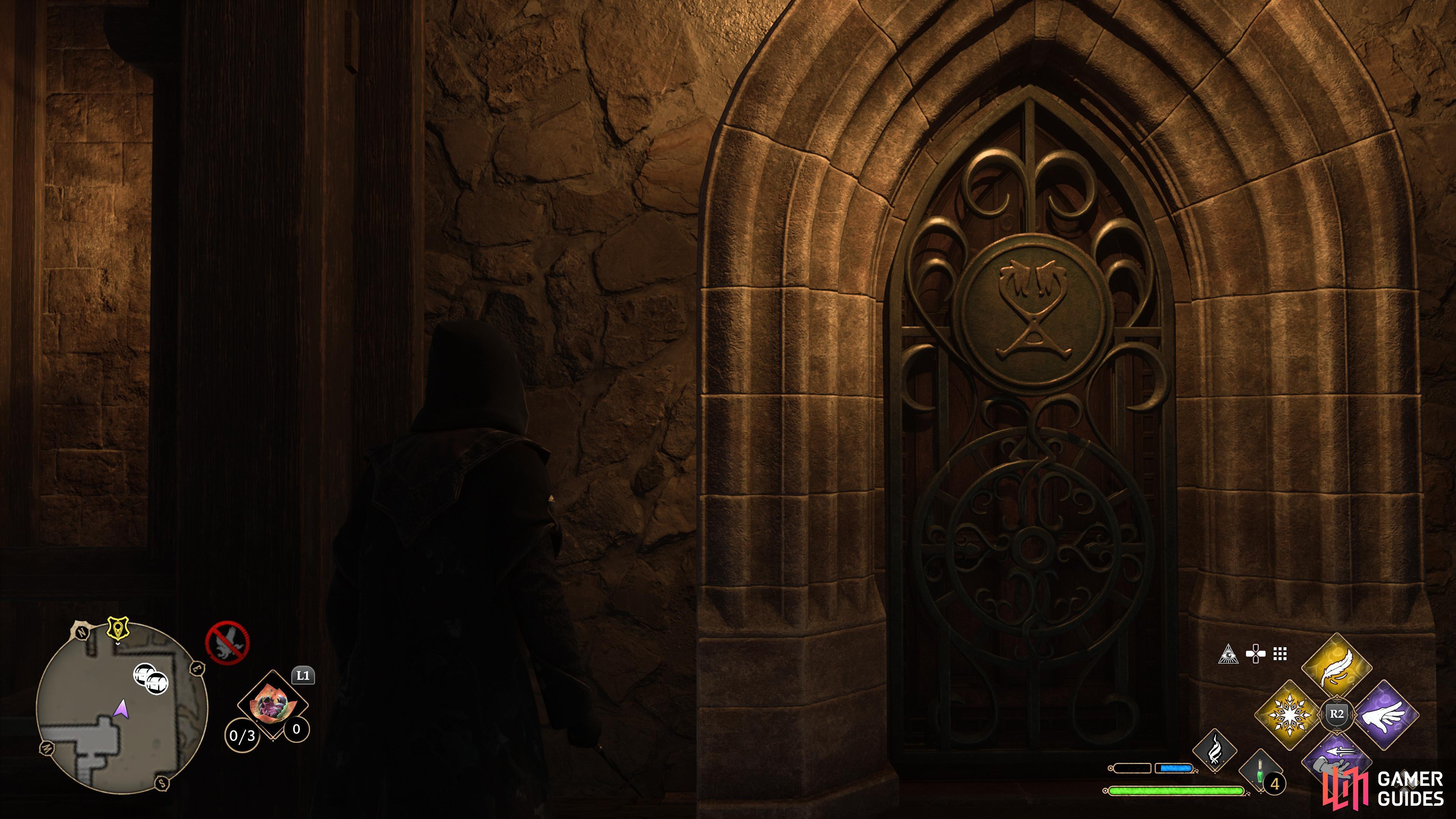 Locked twin snakes door in the Clock Tower Courtyard