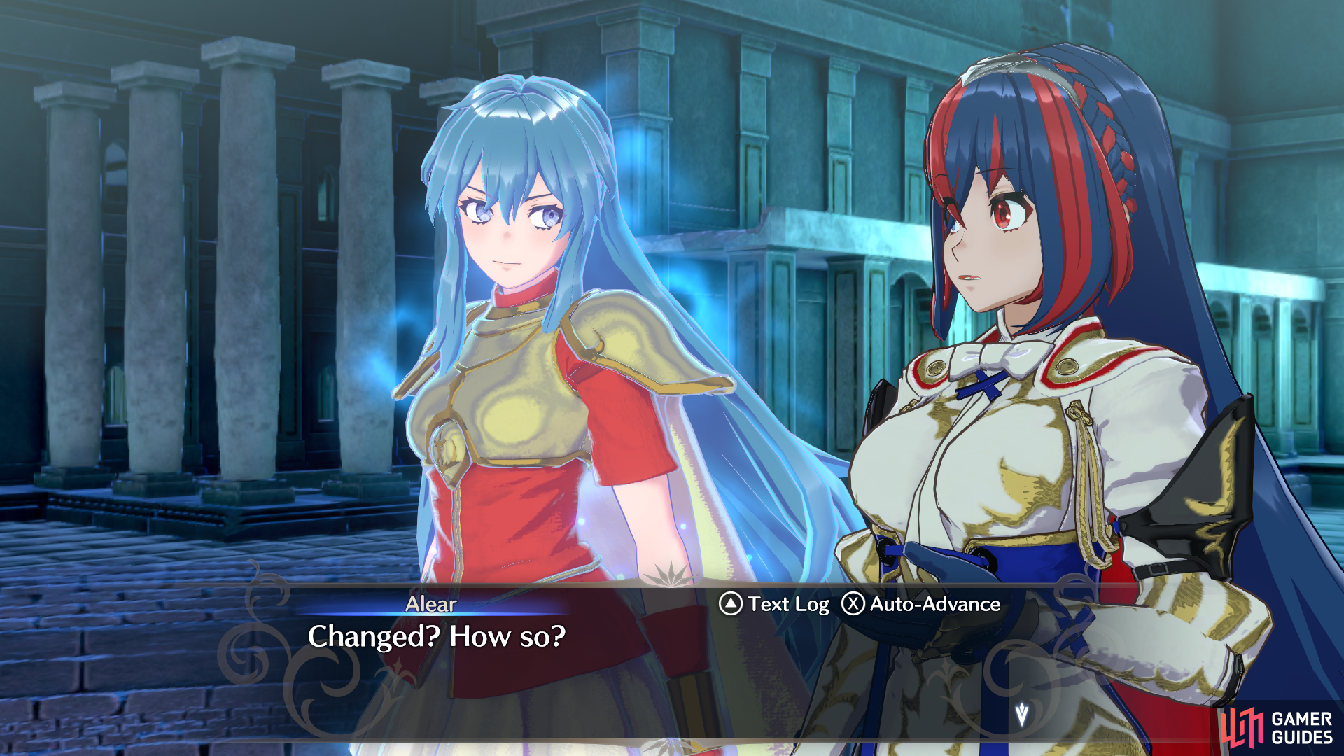 Eirika talking with Alear in !Fire Emblem Engage