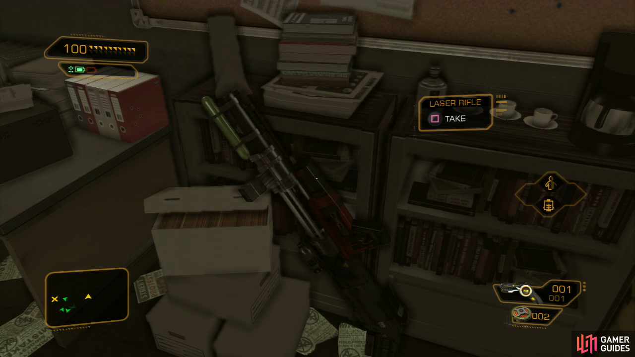 The Laser Rifle here makes the final boss a ten second job. If you have the inventory space, take it.