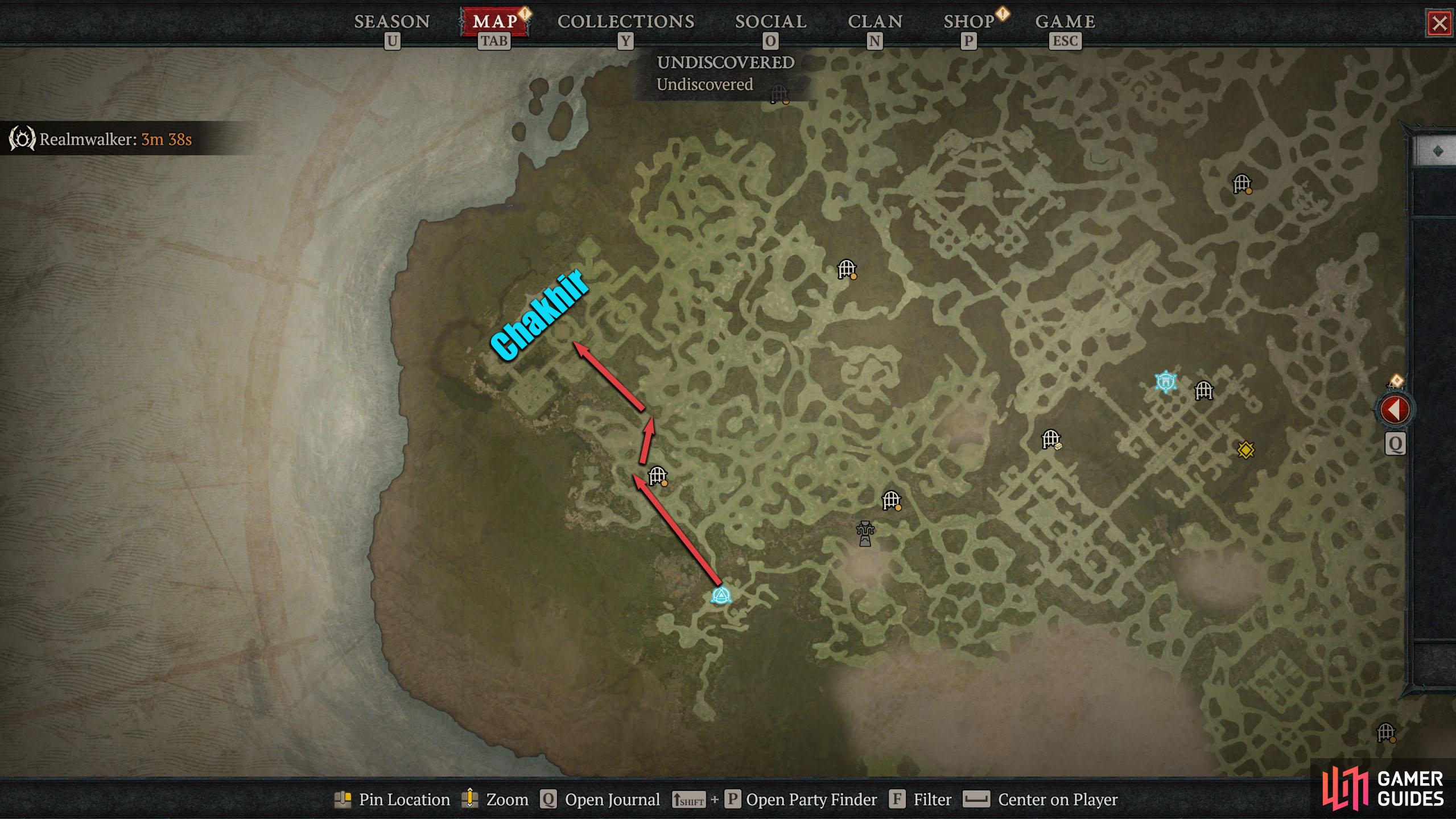 Head directly northwest from the Samuk Waypoint to find the Stronghold.