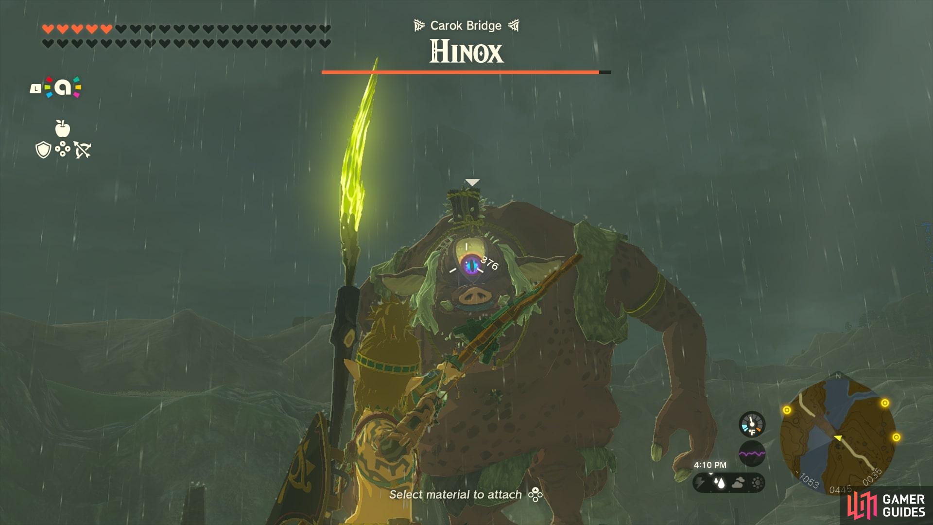 Target the Hinox’s eye to stun it.