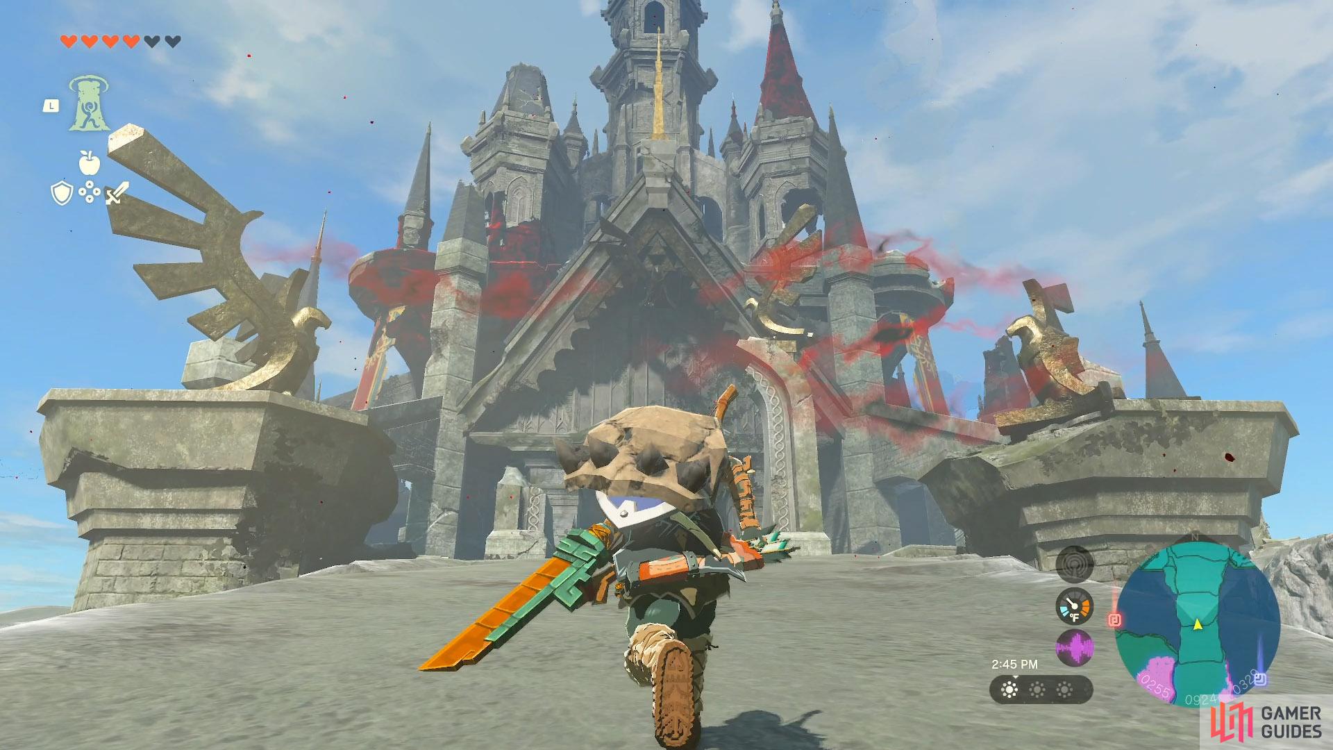 Hyrule Castle entrance after landing