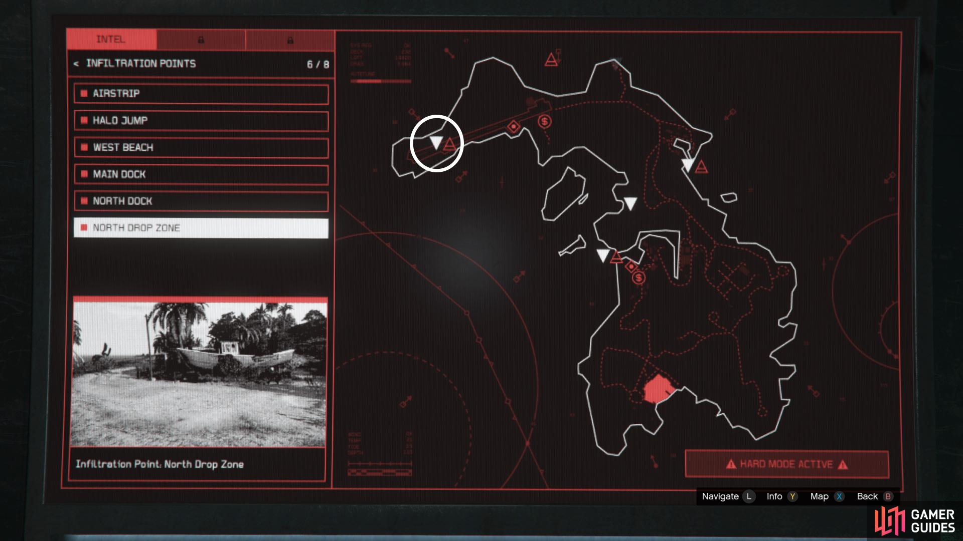 Airstrip Infiltration Point Location. 