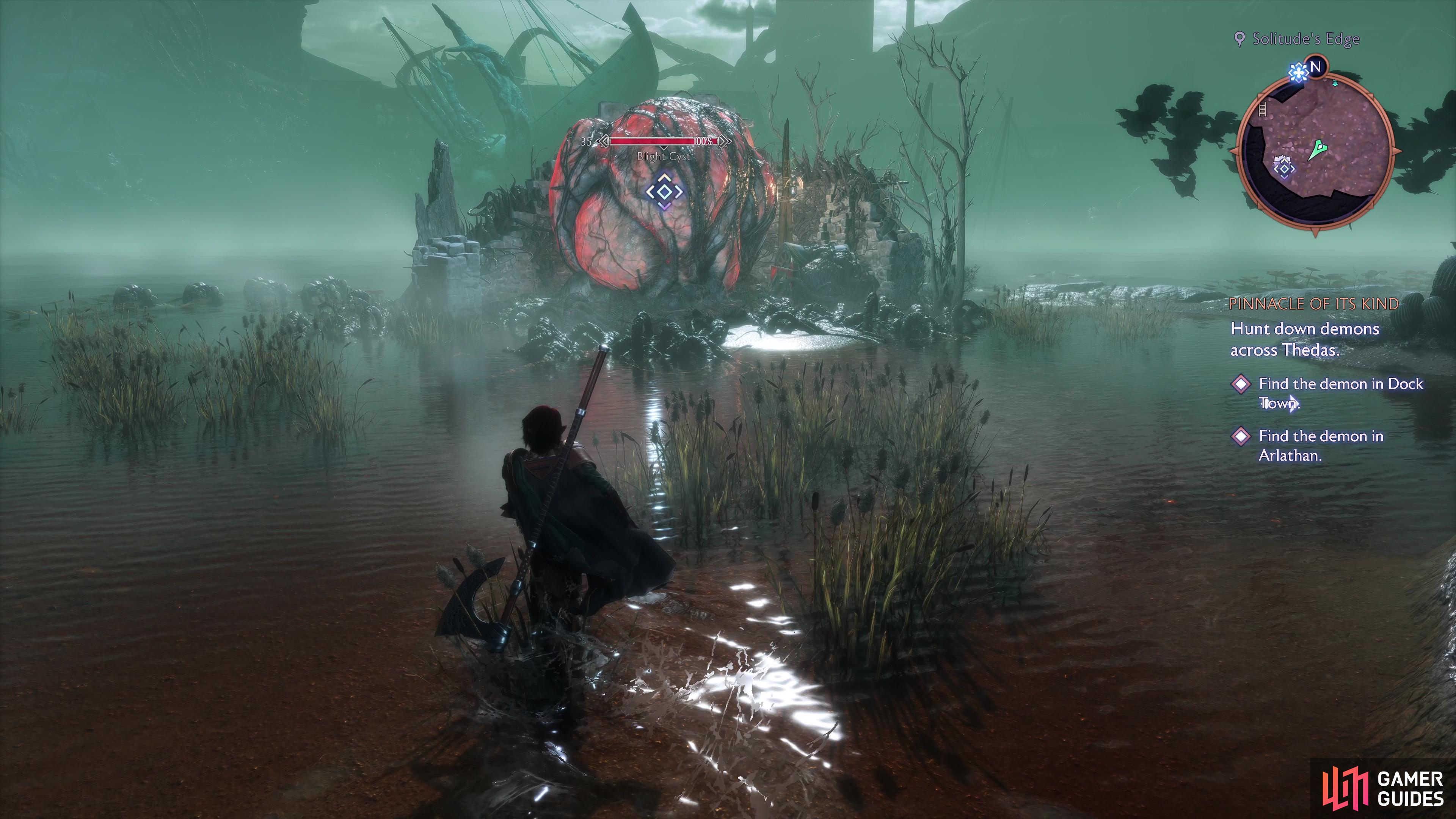 You’ll need to defeat a Champion in the Hossberg Wetlands to unseal the Gate of Pale Reflections.