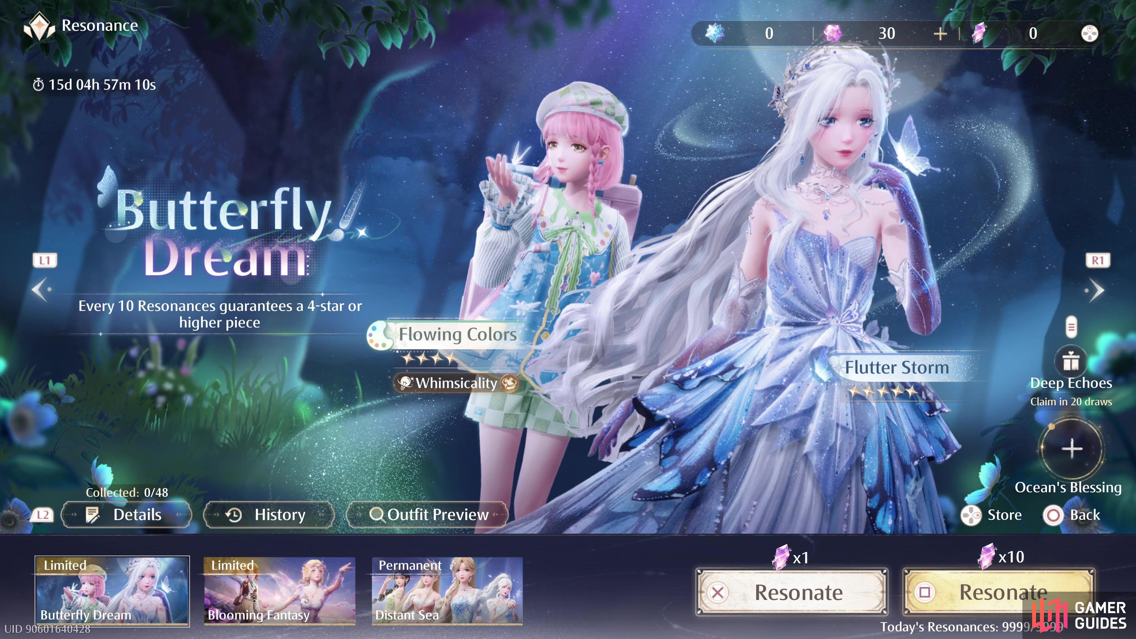 Butterfly Dream is one of the two current limited time resonance banners in Infinity Nikki.