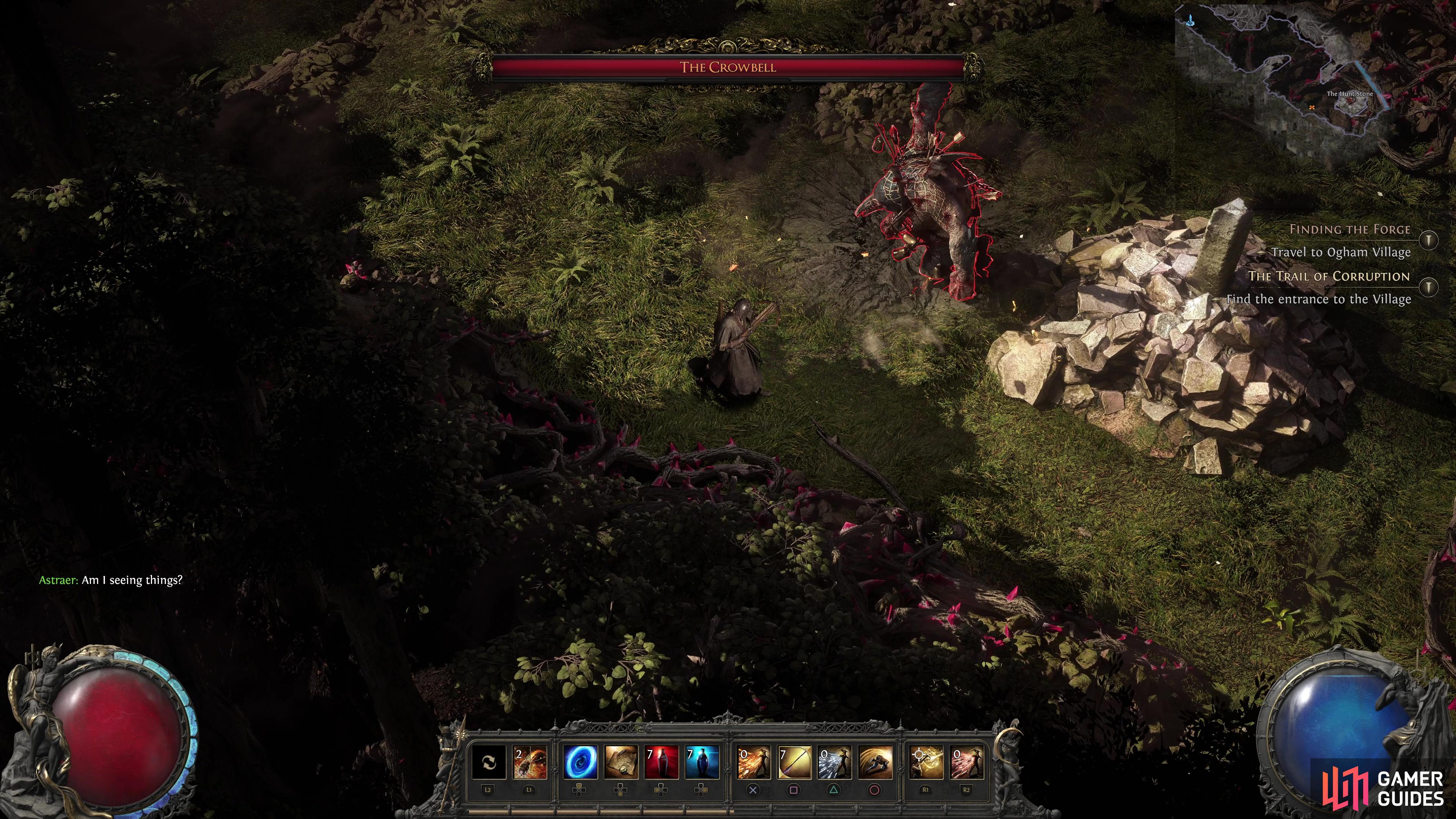 The Crowbell is an optional boss in the Hunting Grounds of Act 1 in Path of Exile 2.