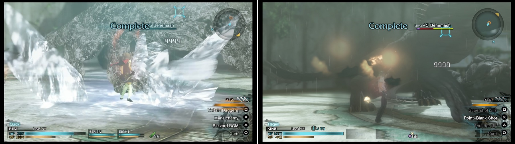 Characters with powerful magic (left) or someone like King with Point-Blank Shot (right) can do more than enough damage to complete the SO.