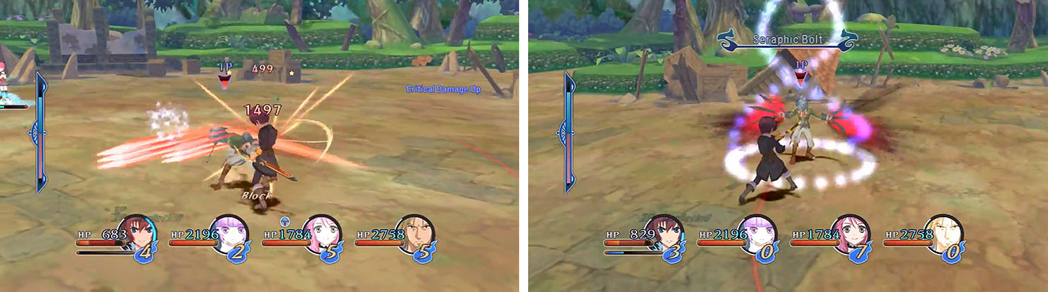 Bryce is fast, using a lot of slash attacks that can tear through your health (left). Watch out for his one-hit ability that will kill anyone left in its wake (right).