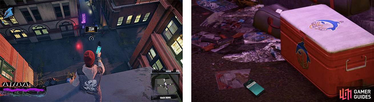 Tracking Czalov’s position will bring you to a spot with a lot of thugs guarding a second crime scene, where you will be required to take more pictures, like the drugs (right).