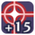 "Hit +15" icon